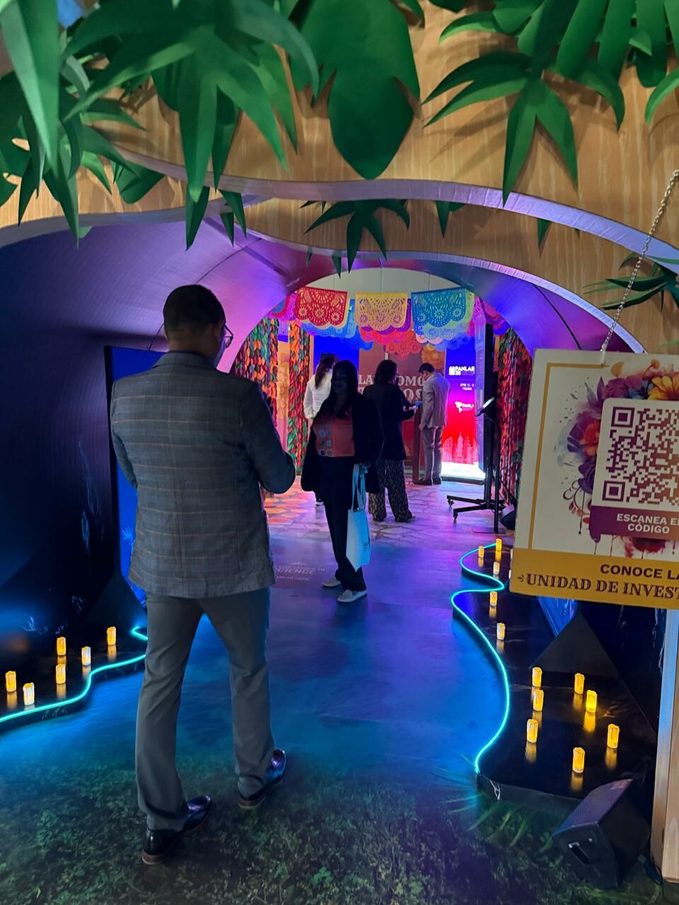 QR codes for content throughout three zone immersive experience provided links to information